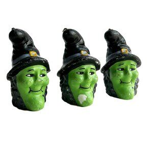 Vintage Halloween Witch and Pumpkin Candles